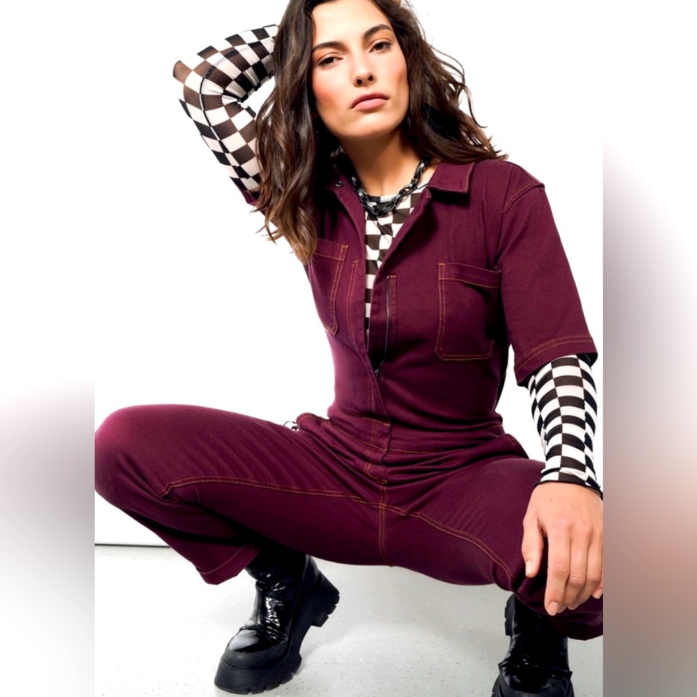 ISO Merlot short sleeve coveralls